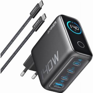 Chargeur Anker Zolo 140 W 4 ports PD 31 avec câble USBC Space Black