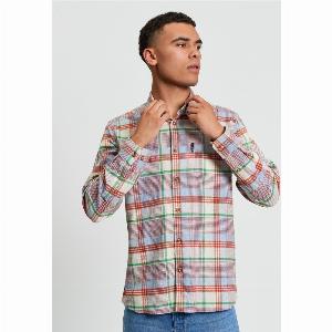 Brushed Crepe Check Shirt L