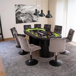 Home Deluxe Table de poker avec mallette de poker LAS VEGAS  Pour 9 personnes