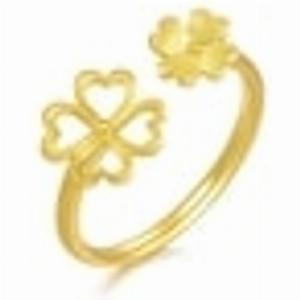 9999 Gold Four Leaf Clovers Ring