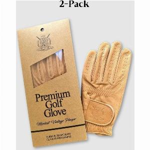 PRO Cabretta Leather Golf Gloves  Vintage Tan 2 Pack Now 50