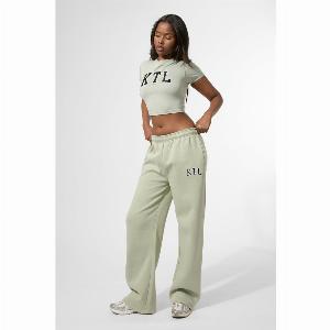 Enjoy 19 Discount on Kaiia KTL Logo WideLeg Joggers in Sage