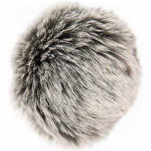 Kunstfellbommel Premium grausilber 10cm