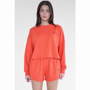 Enjoy a 63 Discount on Kaiia Studios Orange Cropped Sweatshirt