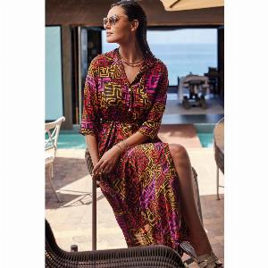 Abito camicia lungo desiree  colore multi  taglia l