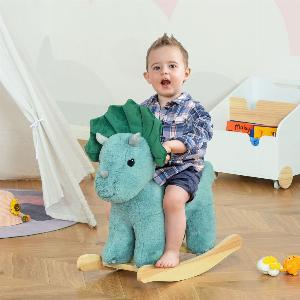 Enjoy 70 discount on the Triceratops plush rocking horse toy with sound feature