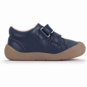 Scoot Navy leather riptape closed baby first walking shoes