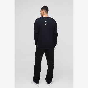 Herren Oversize Sweatshirt mit Print  Black  Größe Small  boohooMAN