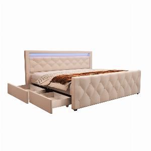 Réduction de 16 % sur le lit rembourré Velara Home Deluxe 180 x 200 cm beige