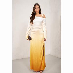TFNC Tinna Yellow Ombre Maxi Dress