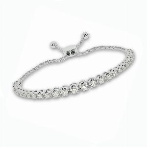 Lab Grown Cup Prong Diamond Bolo Bracelet 12 ct tw10K White Gold