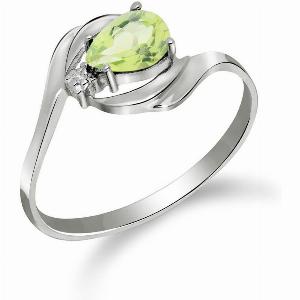 Enjoy 75 Discount on Peridot  Diamond Priya Flare Ring in Silver