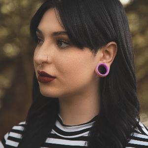 Unicorn Purple Pearl Silicone Double Flare Tunnel