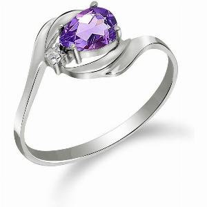 Enjoy 75 Discount on Priya Flare Sterling Silver Engagement Ring with Amethyst and Diamonds