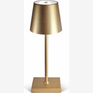 Goliving Tischlampe Wiederaufladbar Kabellos und dimmbar Moderne TouchLampe Nachtlampe für das Schlafzimmer 26 cm Gold