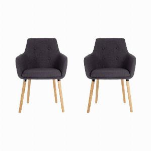 Hashtag Home Camargo Upholstered Dining Chairs Graphite Modern Seating Set