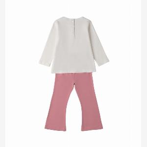 iDo completo Tshirt e leggings bianco rosa