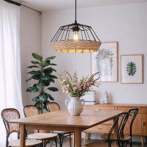 Enjoy a 12 Discount on Geometric Rattan Pendant Light for Modern Appeal