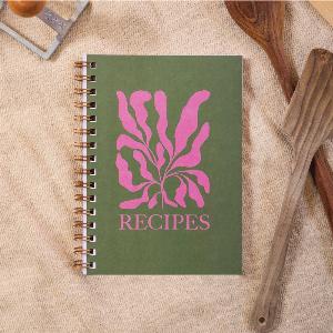 A5 Recipe Journal  Softcover  Vibrant Botanical Design Now 1480