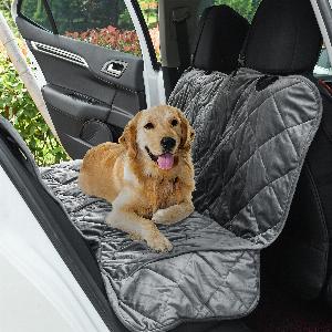 PawHut Telo Coprisedile Auto per Cani Effetto Velluto con Fondo Antiscivolo e Cinghie di Fissaggio 160x145cm Grigio Aosom