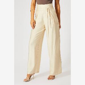 Enjoy 70 Discount on MISSPAP Womens Stone Wide Leg Trousers Size 10
