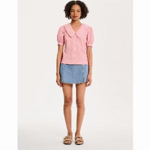 Kyra Shirt in Pink and White Stripe