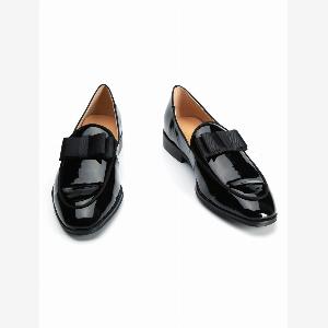 42 Discount on Mens Black Square Toe Wedding Moccasins from Milanoo