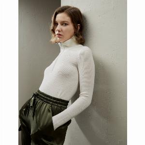 Sconto del 29 Maglioni LILYSILK Donna Bianco Mezza Zip in Lana