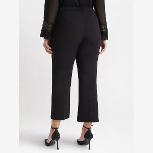 Fiorella Rubino  Pantaloni Kick Flare in punto milano Donna Nero Taglia XL 6062 IT