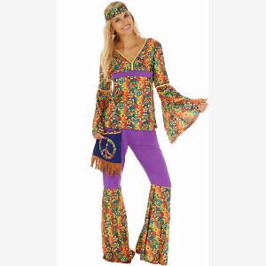 dressforfun Damenkostüm Hippie XXL fancy dress kostüm halloween verkleiden partywear karnevalskostüm karneval partykleid 300946