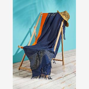 Strandtuch  dunkelblau  Gr Einheitsgröße von Goldner Fashion