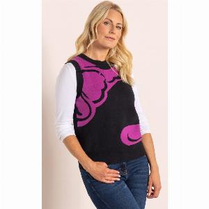 Patterned Knitted Tank Top  BLACKPINK  XL