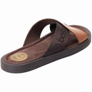 Base London Webb Leather Mens Burnt Tan Sandals
