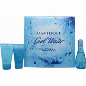 Davidoff Cool Water Woman Gift Set 50ml EDT  50ml Body Lotion  50ml Shower Gel