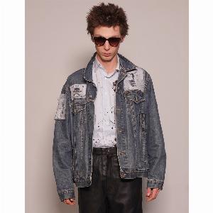 ST Patched Dark Denim Jacket  Size XL
