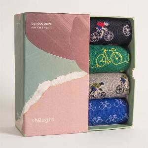 Thought Bike Bamboo Socks Gift Box  UK 711  4 Pairs