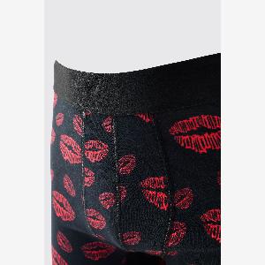 Herren Valentines Lips Boxers Black Größe Large boohooMAN