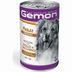 Monge Gemon Dog Bocconi Adult Medium 125 kg  Pollo e Tacchino  Confezione da 6 pezzi  Cibo Umido per Cani  1 ORDINE scegli lo sconto BZR5  BZR20  200 punti fedeltà
