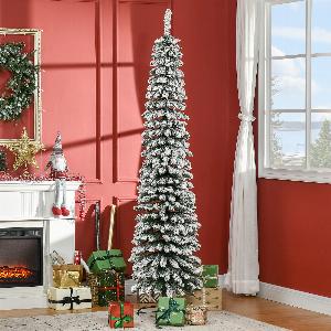 HOMCOM Weihnachtsbaum 210 cm 490 Spitzen klappbar mit Metallständer grün und weiß 13 Rabatt