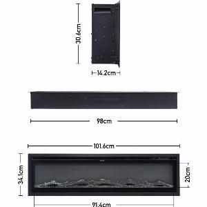 405060 Inch Wall Mounted Electric LED Fireplace Fire Heater