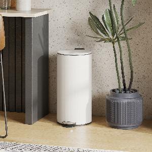 HOMCOM Mülleimer 30 L Treteimer mit SoftcloseDeckel und Pedal Abfallsammler mit abnehmbarem Inneneimer Abfalleimer Metall Schwarz 36 x 30 x 605 cm   Aosom