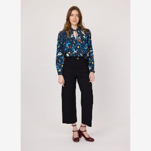 Joanie Clothing Millie Astrological Print Tie Neck Blouse US 4