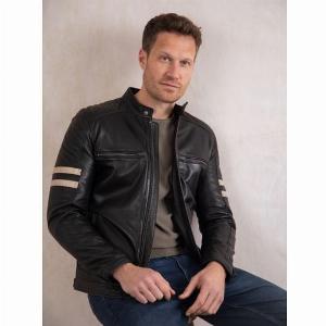 Charlie II Black Leather Racer Jacket Now 299 Save 9 from 329
