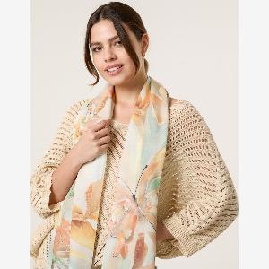 Butterfly Print Scarf  ONE  ORANGE