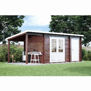 Abri de jardin Maria toit en pente avec annexe