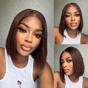 Get 45% Off Megalook 6x5 Glueless Chocolate Brown Straight Bob Wig