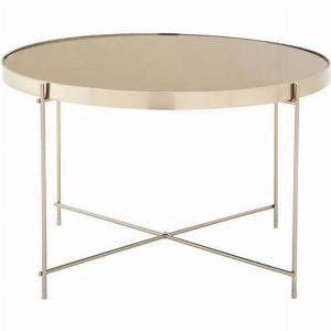 Enjoy a 69 Discount on Alluras Large Grey Glass Side Table with Silver Frame