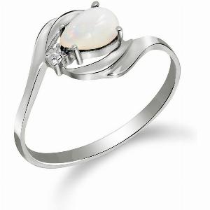 Enjoy 75 Off Opal and Diamond Priya Flare Ring in Sterling Silver