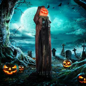HOMCOM 183 cm HalloweenSkelettKürbis mit LED Sound verstellbarem Kopf jetzt 6890  7  Rabatt