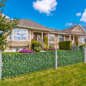 Outsunny Haie Artificielle BriseVue décoration Rouleau 3L x 1H m Feuillage réaliste AntiUV Vert